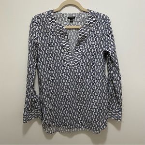 Banana Republic Blue and White Patterned Tunic
